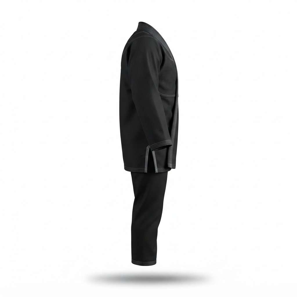 Complete black karate uniform set displayed on a neutral background. - alternate view 2