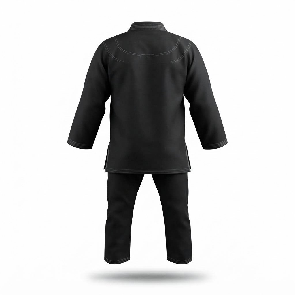 Complete black karate uniform set displayed on a neutral background. - alternate view 3