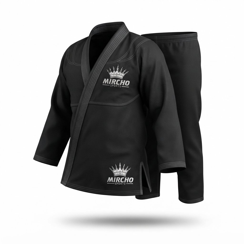 Complete black karate uniform set displayed on a neutral background. - alternate view 4