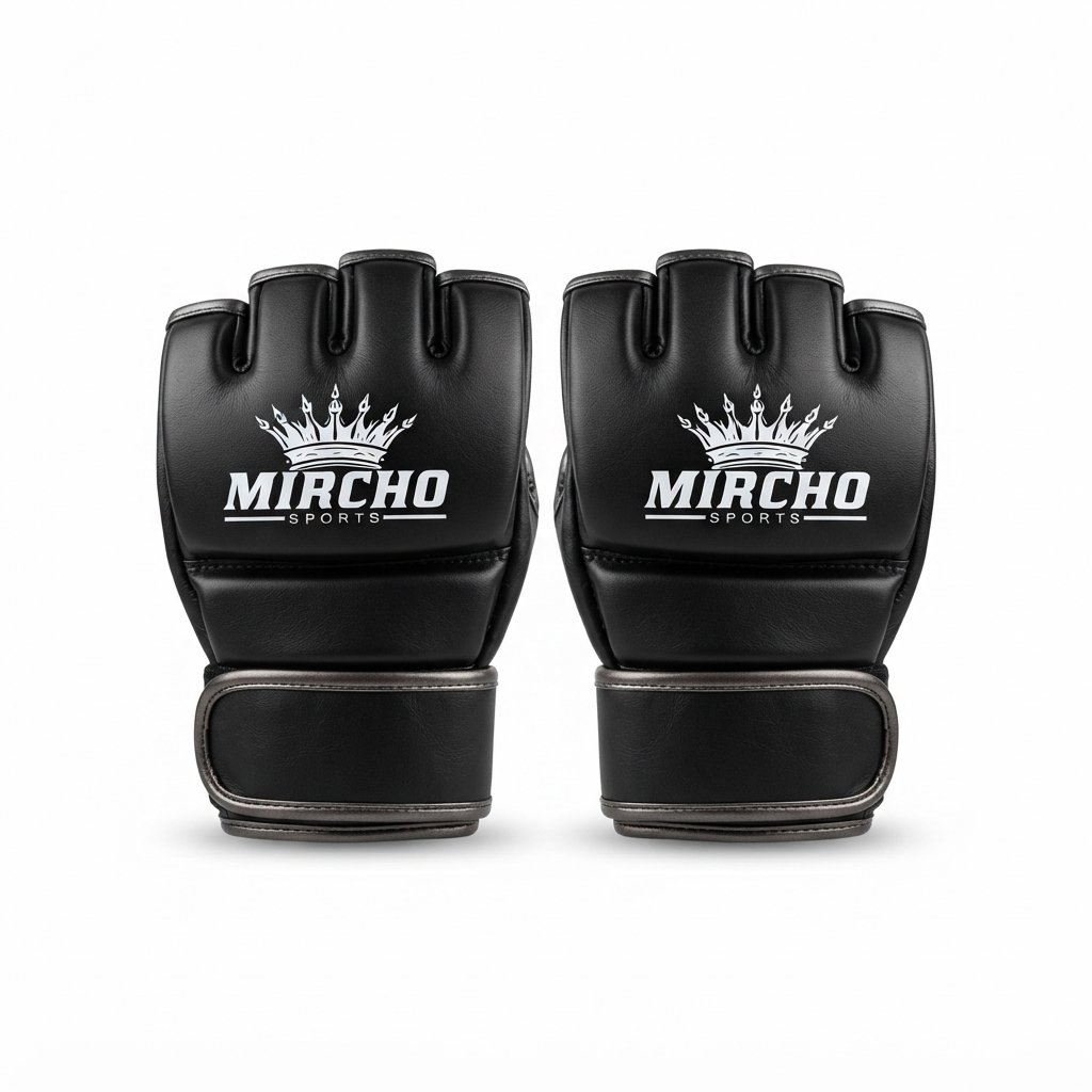 Matte black MMA gloves featuring open-finger design and secure wrist closure. - alternate view 3