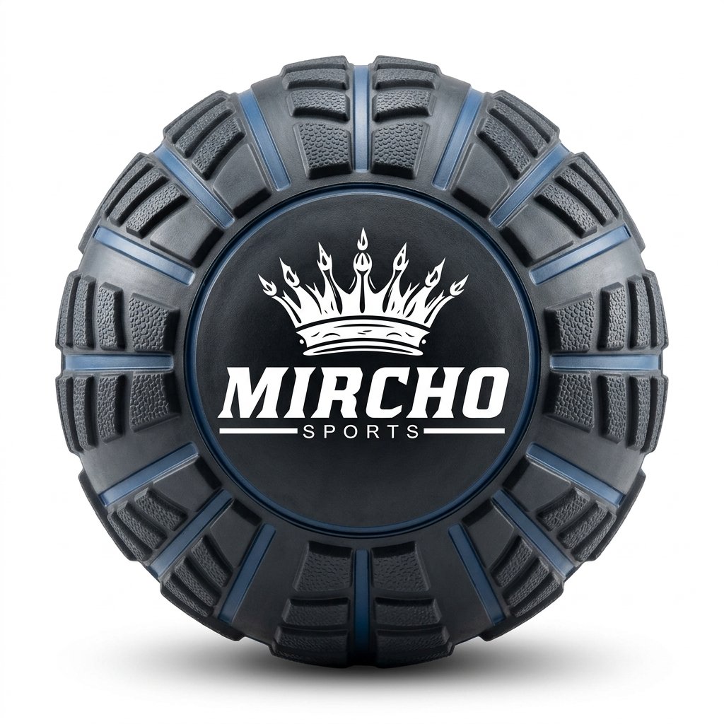 Textured black and blue slam ball with a tread pattern and smooth center panel. - alternate view 2