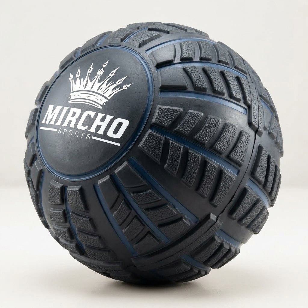 Textured black and blue slam ball with a tread pattern and smooth center panel. - alternate view 4