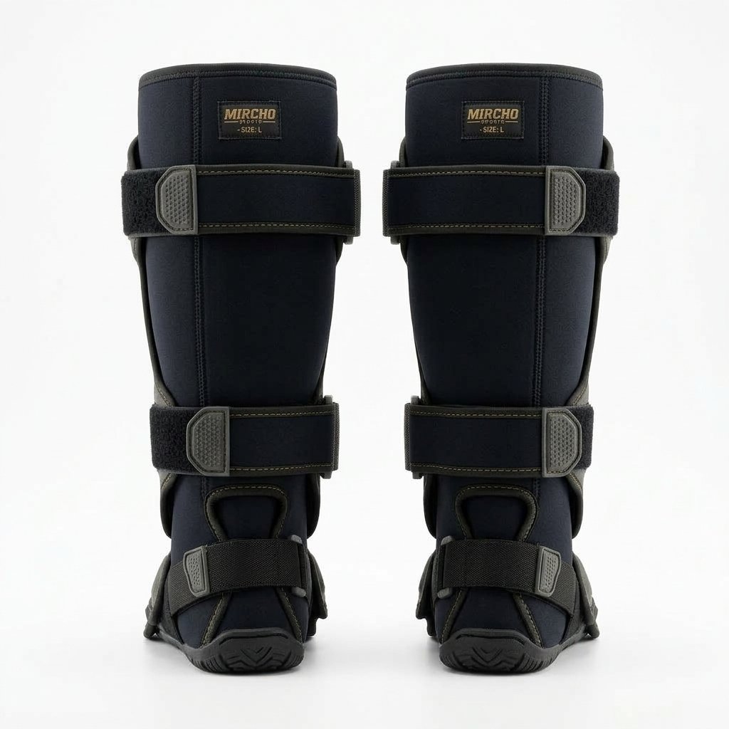Pair of black and dark grey martial arts shin guards featuring dual straps and instep padding. - alternate view 3